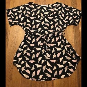 ModCloth Poema Bird Tunic w/Belt Cute Medium